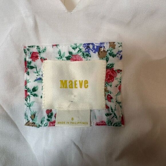 Maeve Anthropologie White fringe dress size 8 EUC - Picture 8 of 11